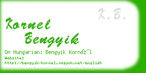 kornel bengyik business card